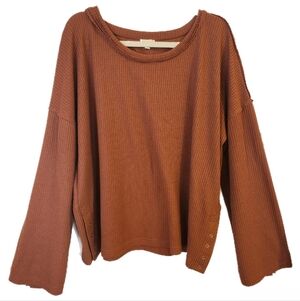 POL Waffle-Knit Pullover